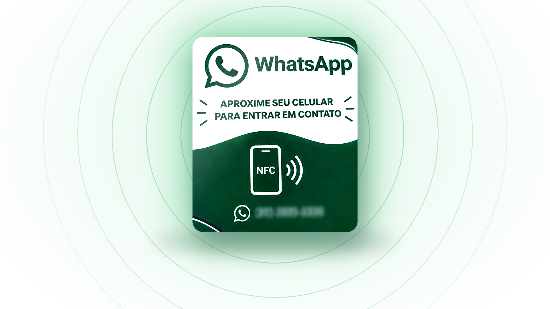 Visual ilustrativo da placa NFC WhatsApp Wave